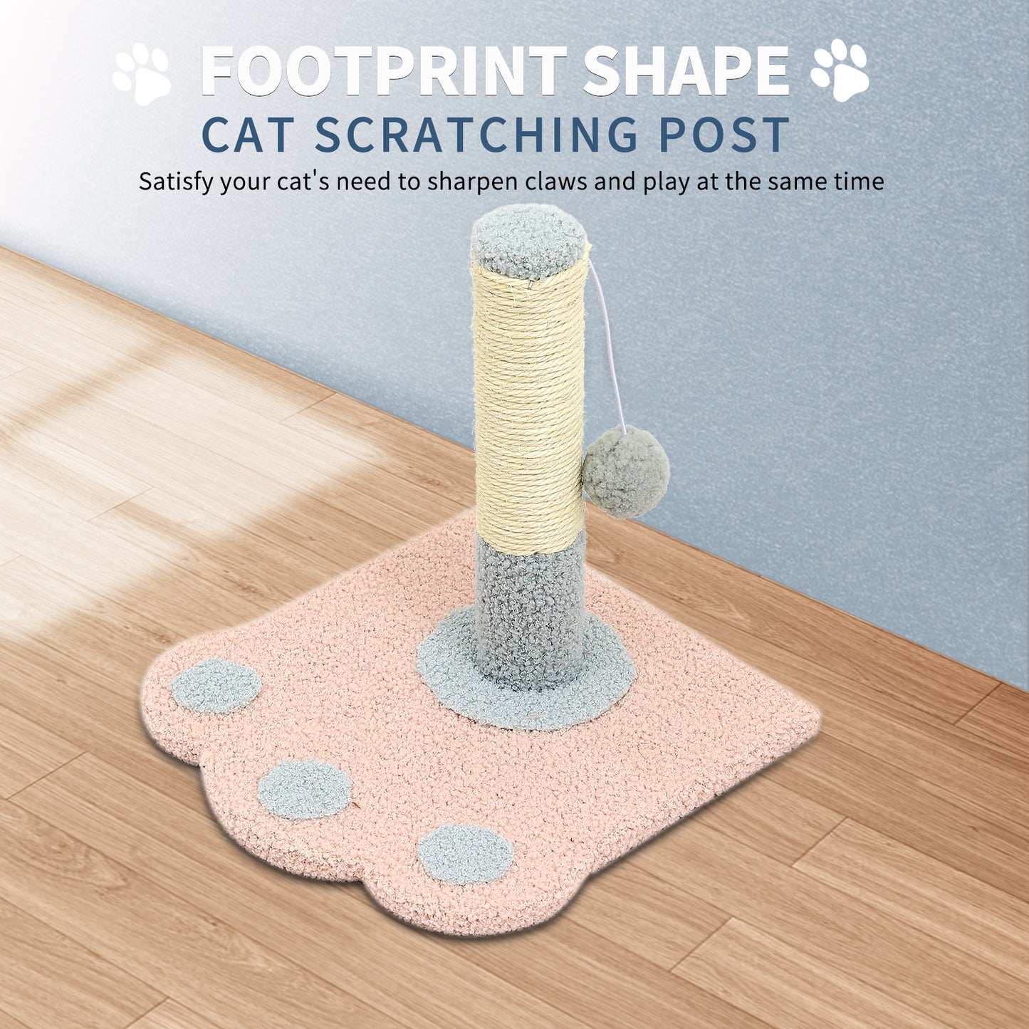 Paw Footprint Cat Scratch Post