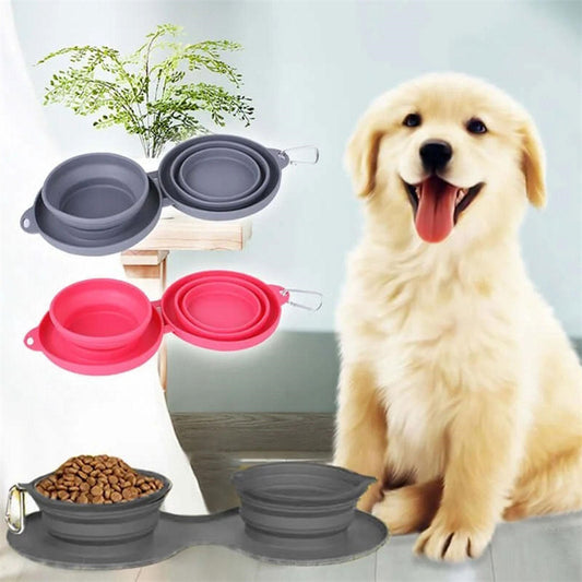 Foldable Double Pet Travel Bowl