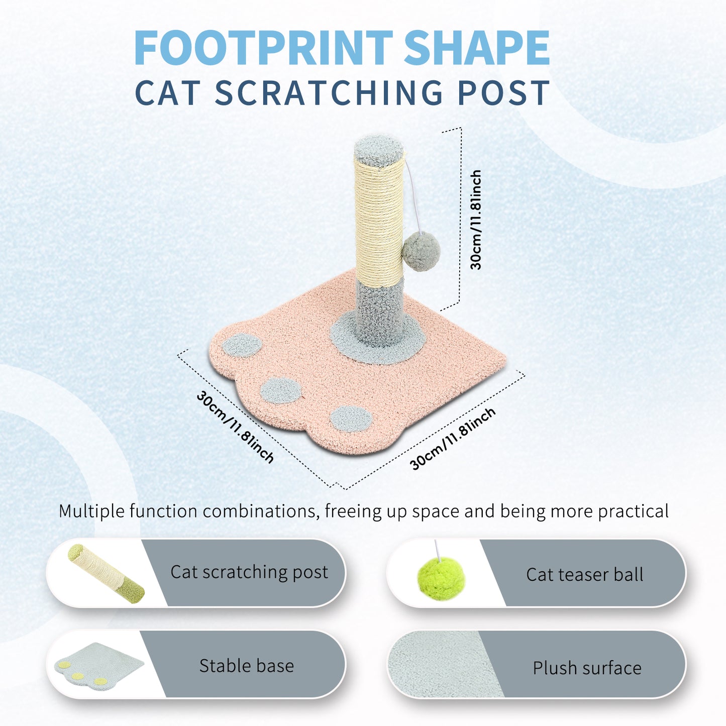Paw Footprint Cat Scratch Post