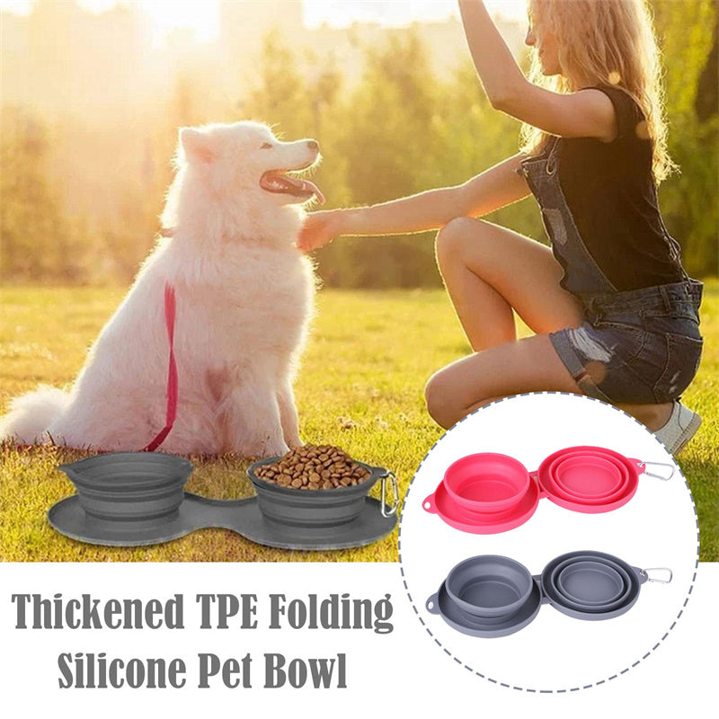 Foldable Double Pet Travel Bowl